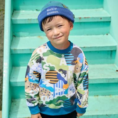 恐龍圖案LOGO印花衛衣