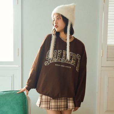 【LTXC】圖案標誌貼布寬鬆衛衣