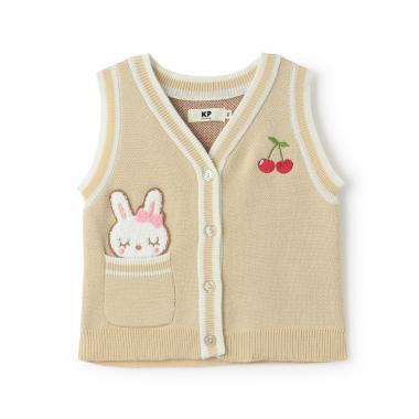 mimi醬毛圈繡貼布針織背心