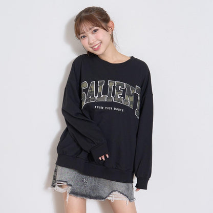 【LTXC】圖案標誌貼布寬鬆衛衣