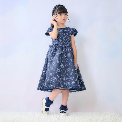 閃亮星星刺繡連衣裙