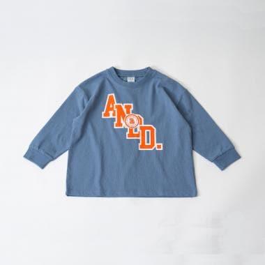 【USA棉】AND標誌寬鬆大學風長袖T恤