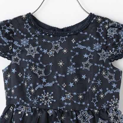 閃亮星星刺繡連衣裙