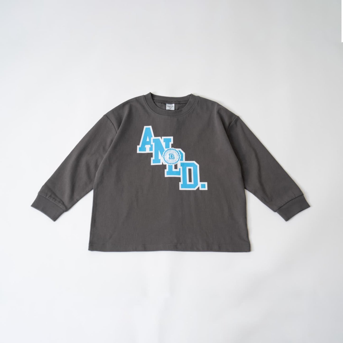 【USA棉】AND標誌寬鬆大學風長袖T恤