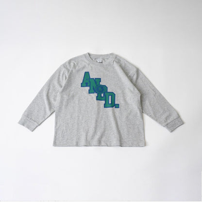 【USA棉】AND標誌寬鬆大學風長袖T恤