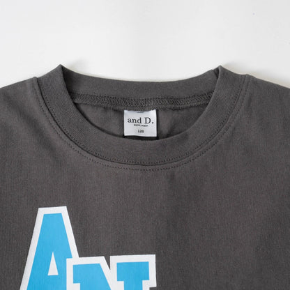 【USA棉】AND標誌寬鬆大學風長袖T恤