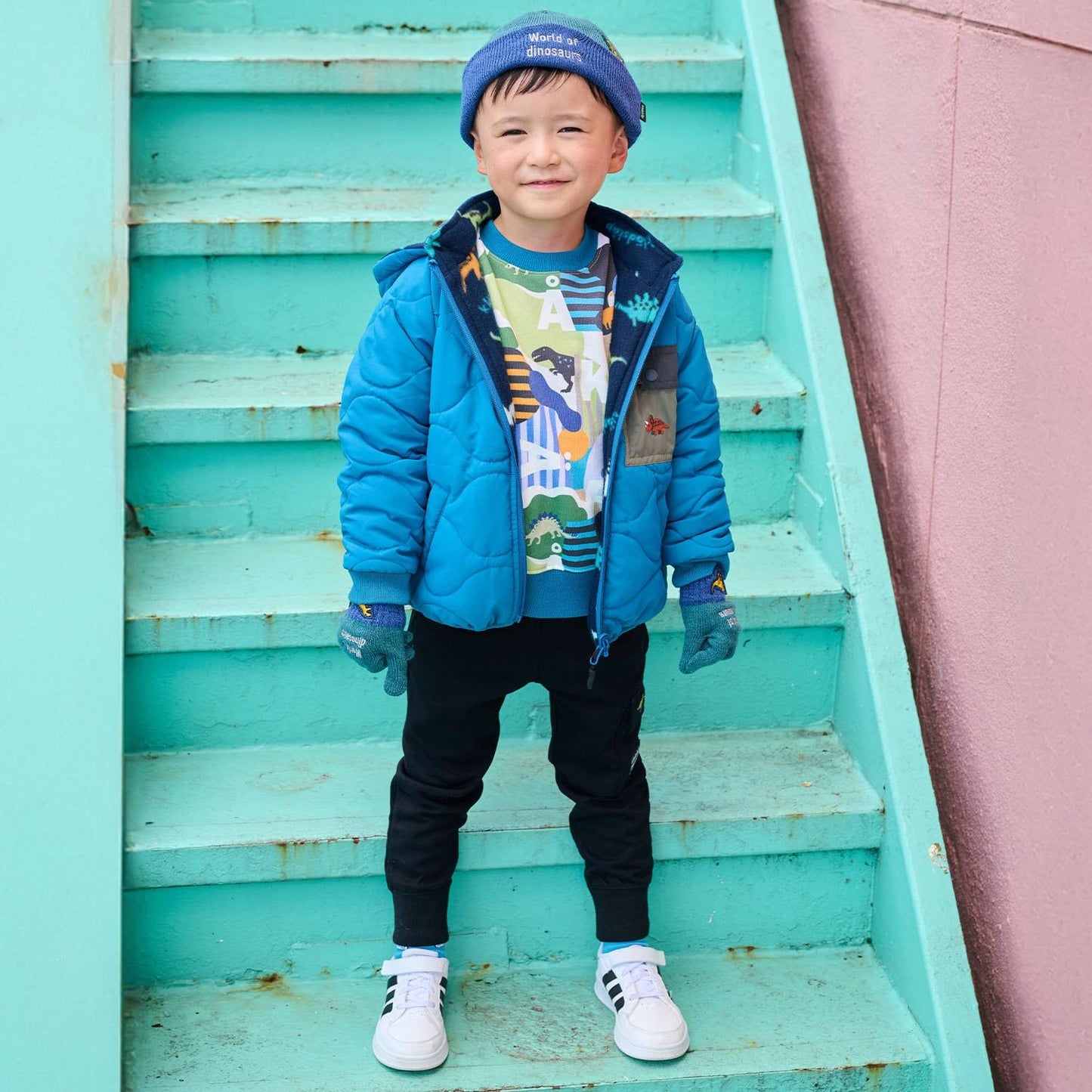 恐龍刺繡羅紋褲腳工裝褲