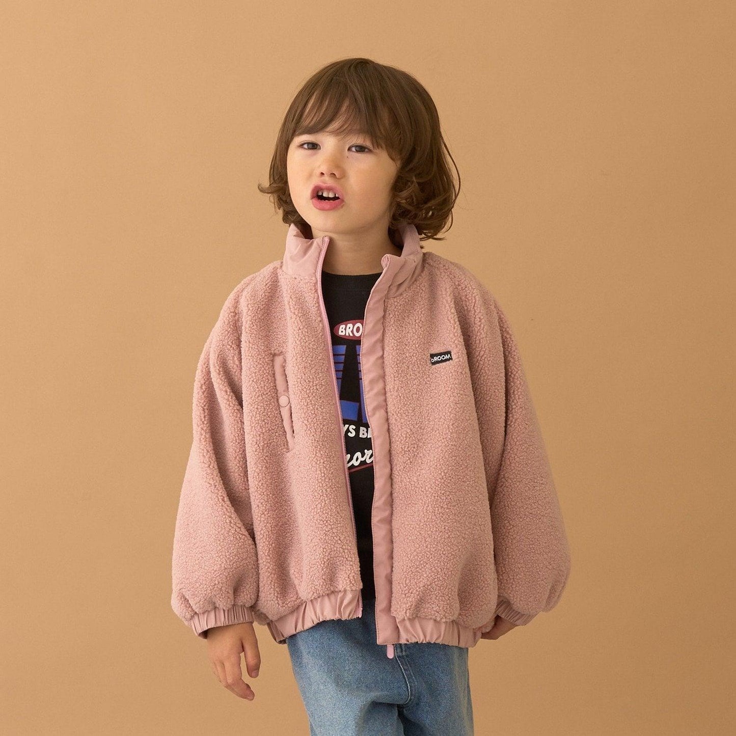 寬鬆廓形仿羊羔絨夾克