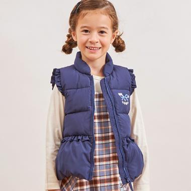 荷葉邊羽絨馬甲