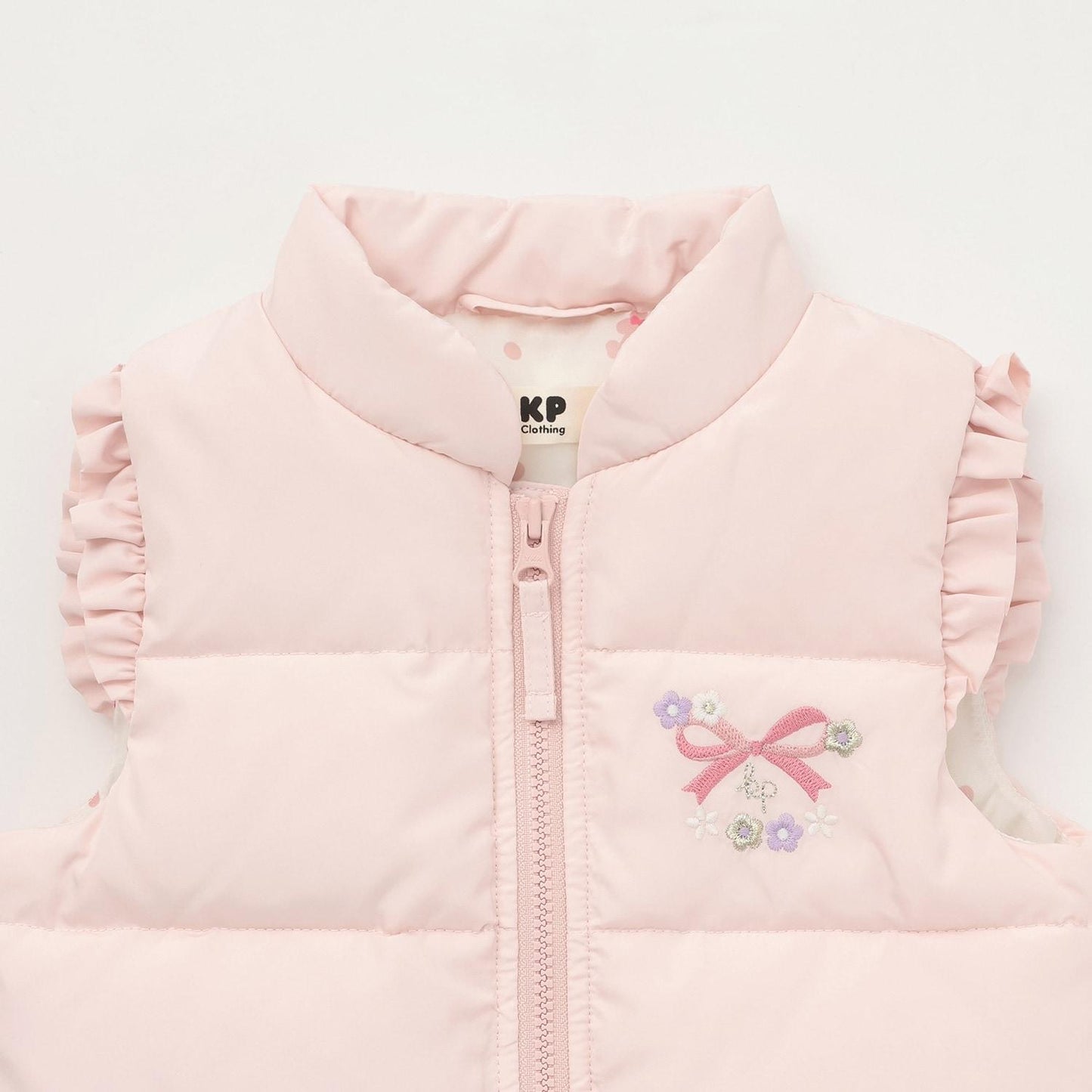 荷葉邊羽絨馬甲