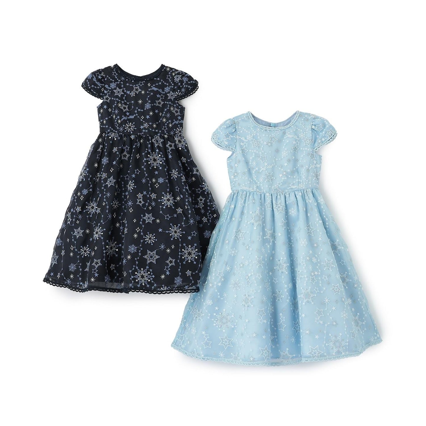 閃亮星星刺繡連衣裙