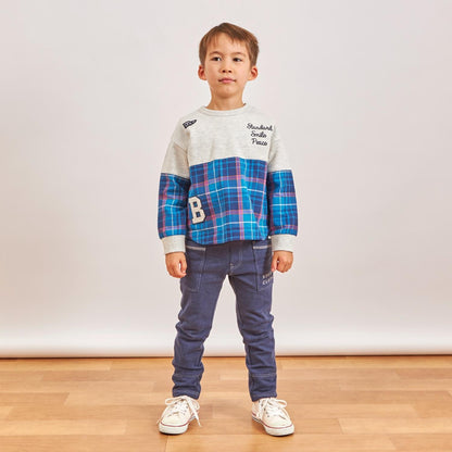 加絨人字紋格子衛衣