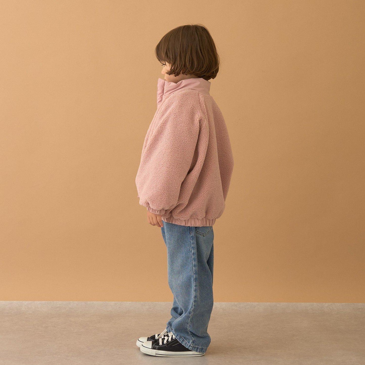 寬鬆廓形仿羊羔絨夾克