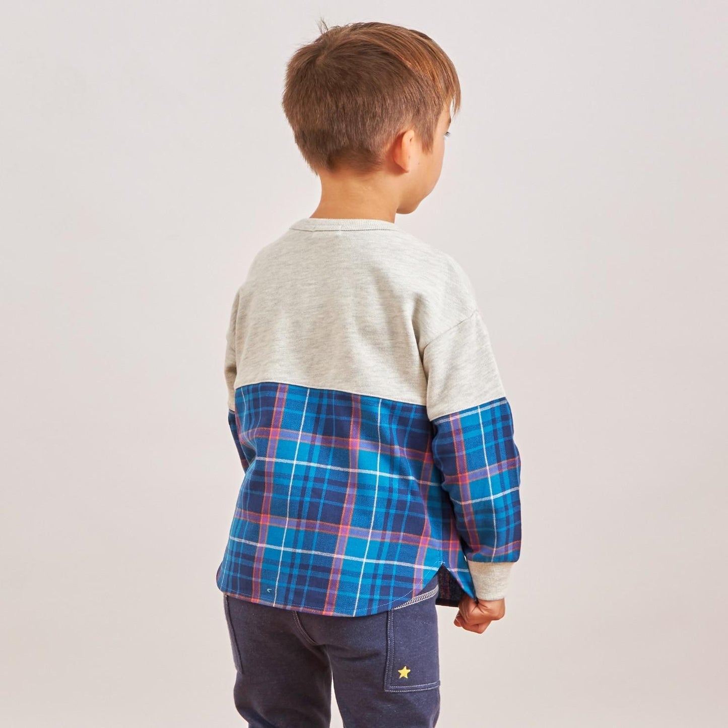 加絨人字紋格子衛衣