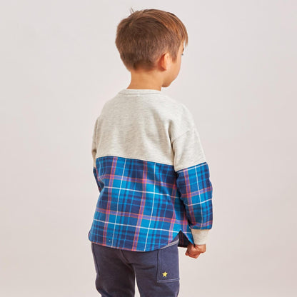 加絨人字紋格子衛衣