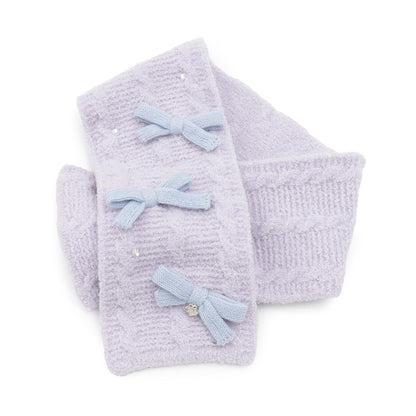 蝴蝶結棉花糖針織圍巾