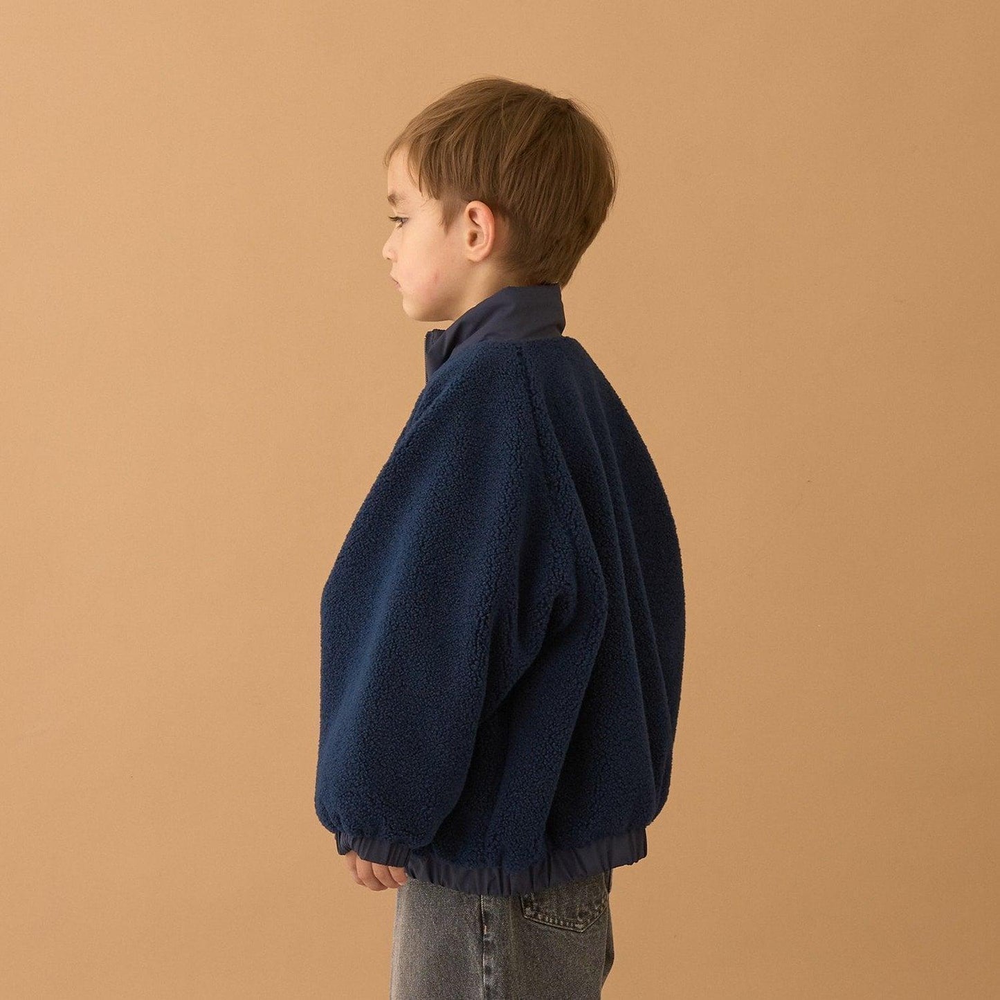 寬鬆廓形仿羊羔絨夾克