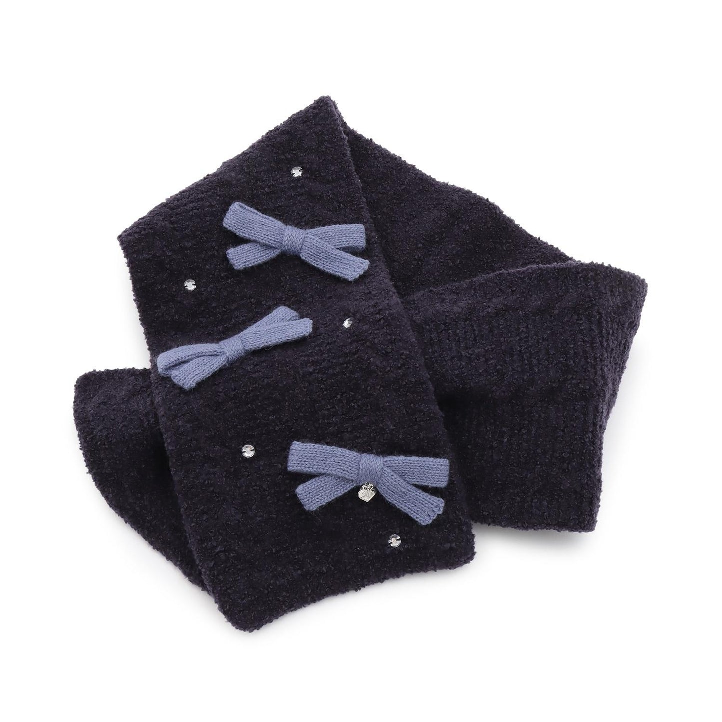 蝴蝶結棉花糖針織圍巾