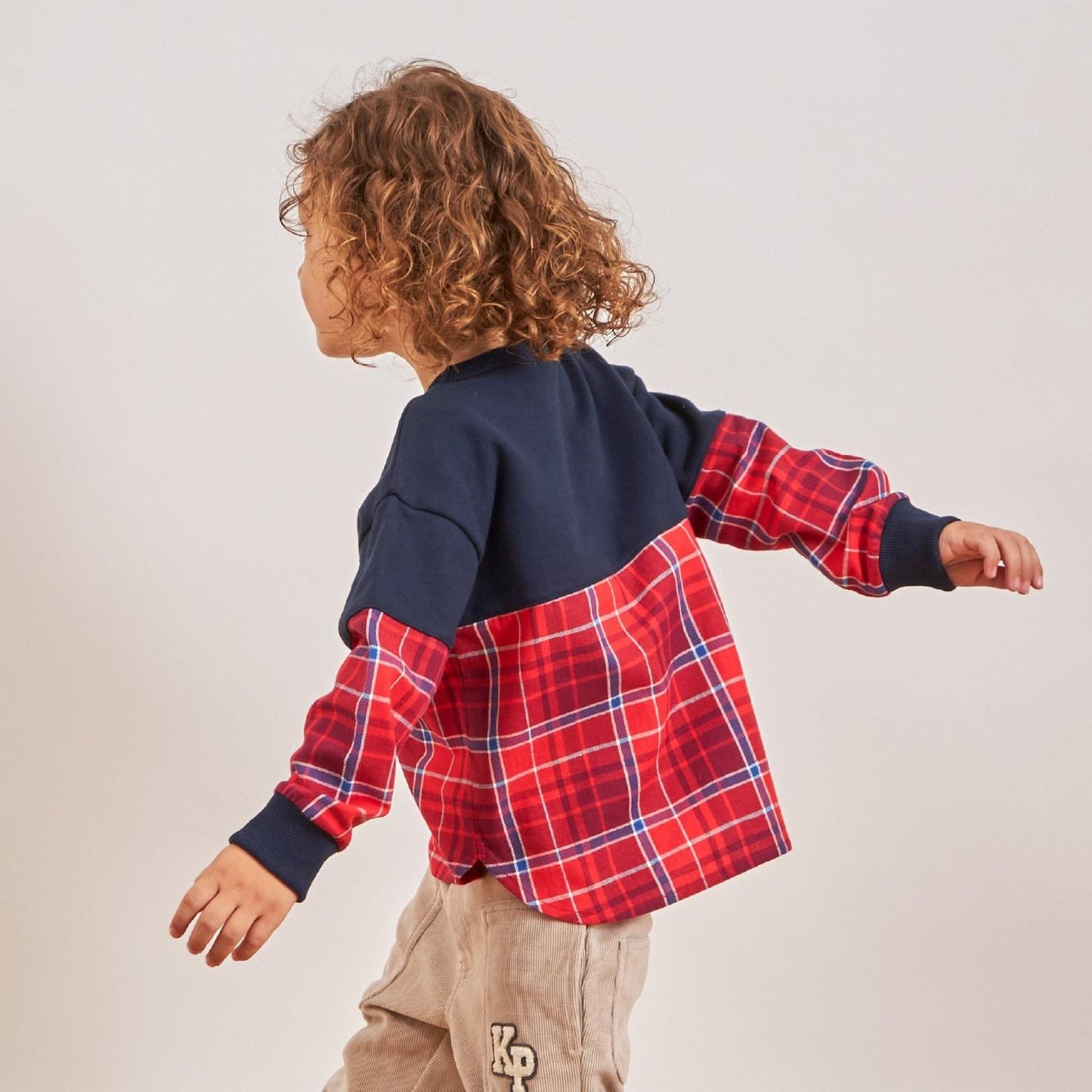 加絨人字紋格子衛衣