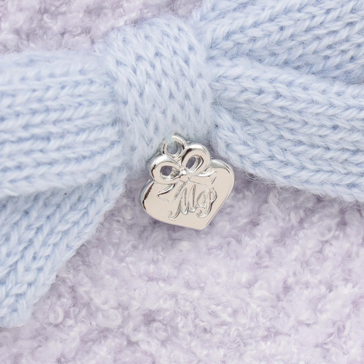 蝴蝶結棉花糖針織圍巾