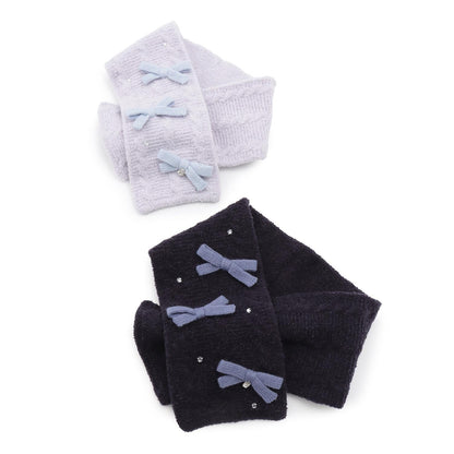 蝴蝶結棉花糖針織圍巾