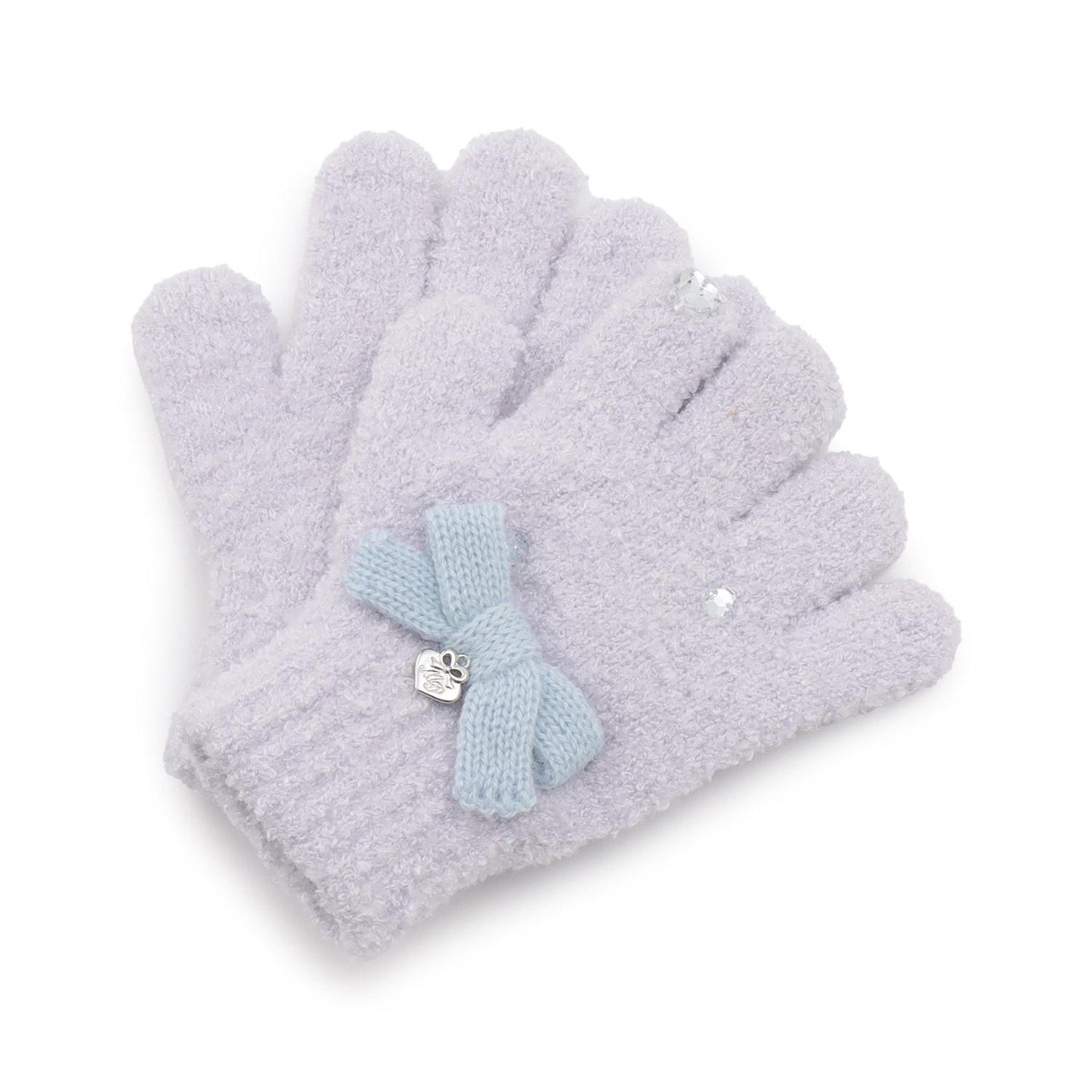 蝴蝶結棉花糖針織手套