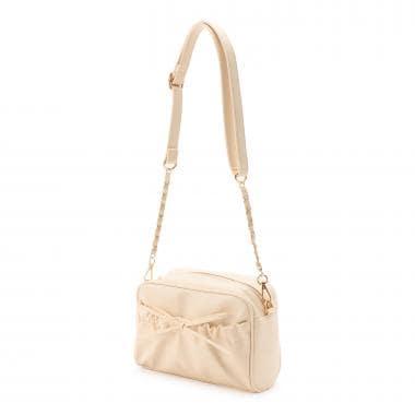 褶皺口袋蝴蝶結單肩包