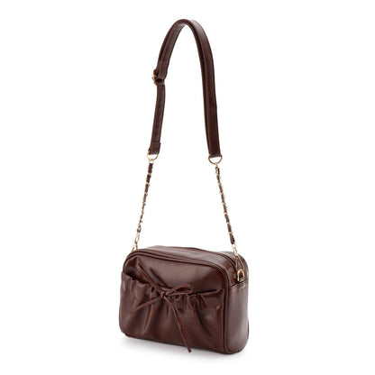 褶皺口袋蝴蝶結單肩包