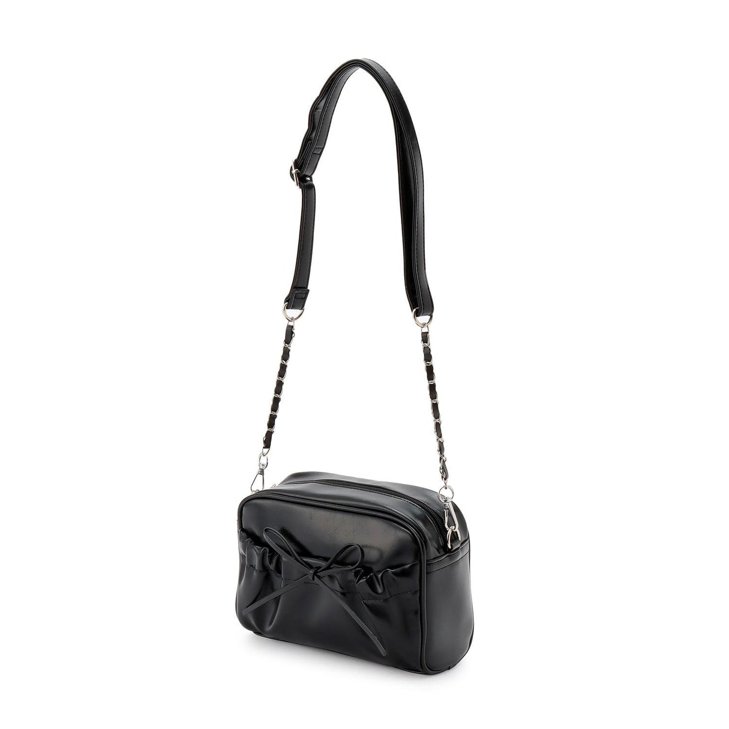 褶皺口袋蝴蝶結單肩包