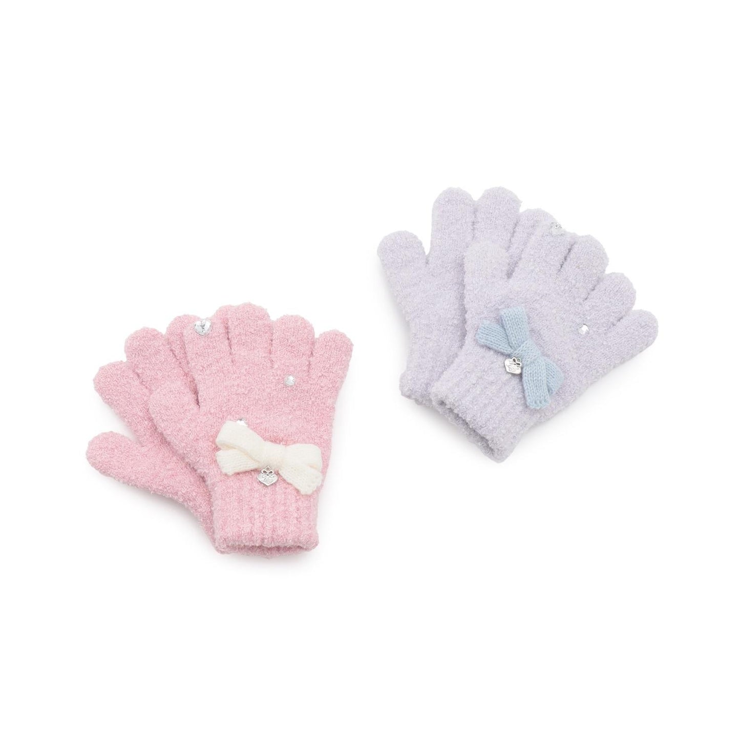 蝴蝶結棉花糖針織手套