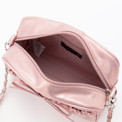 褶皺口袋蝴蝶結單肩包