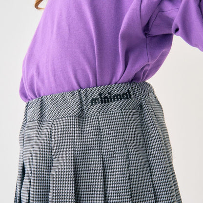 格紋百褶裙褲