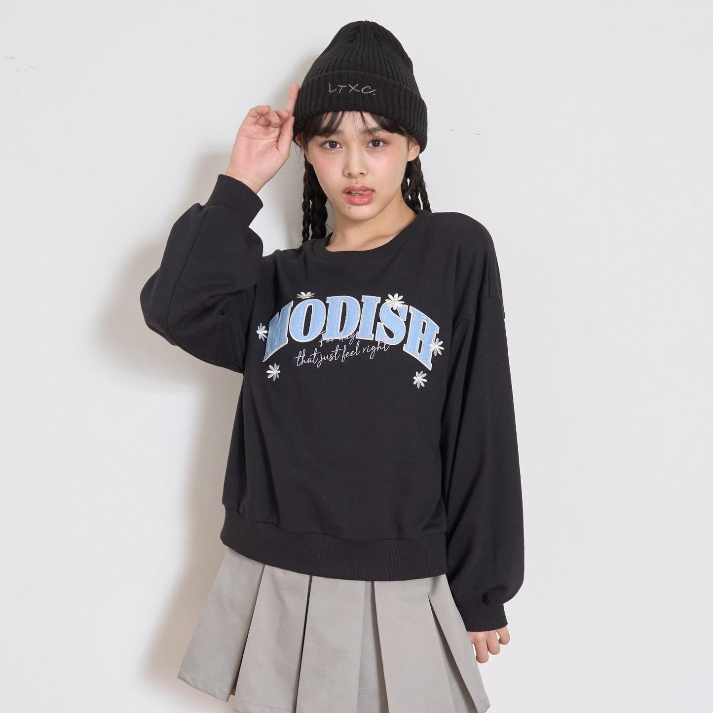 【7days】Logo花卉印花衛衣