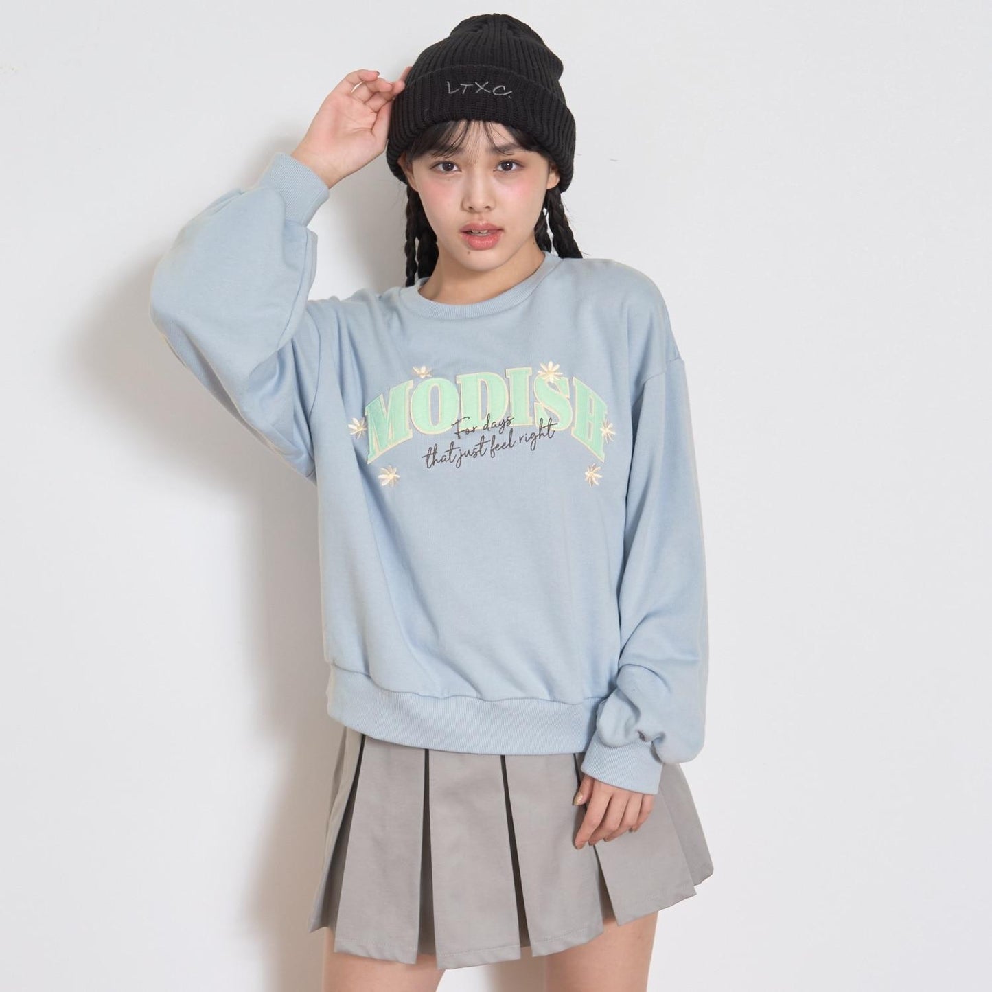 【7days】Logo花卉印花衛衣