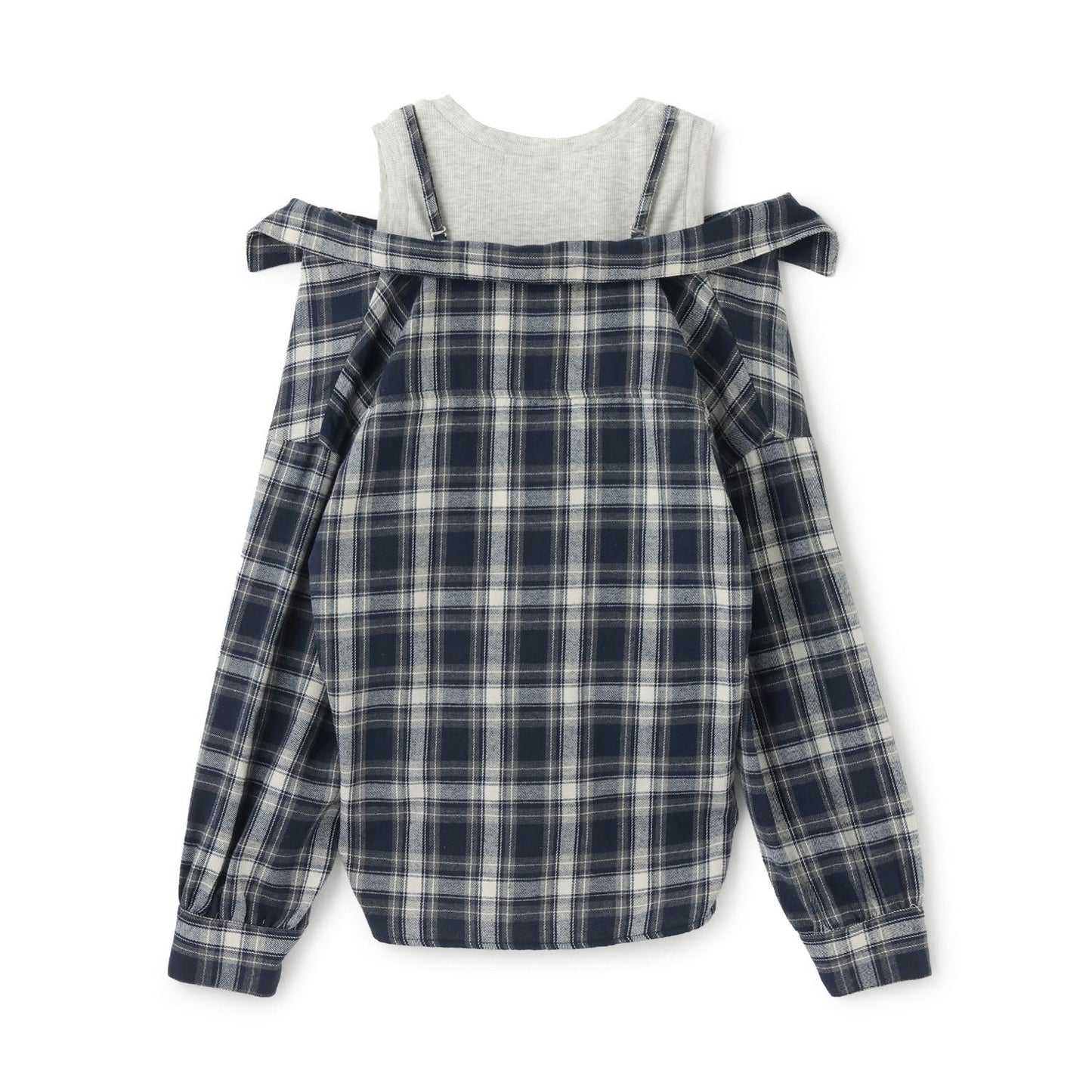 2WAY長袖格子襯衫套裝