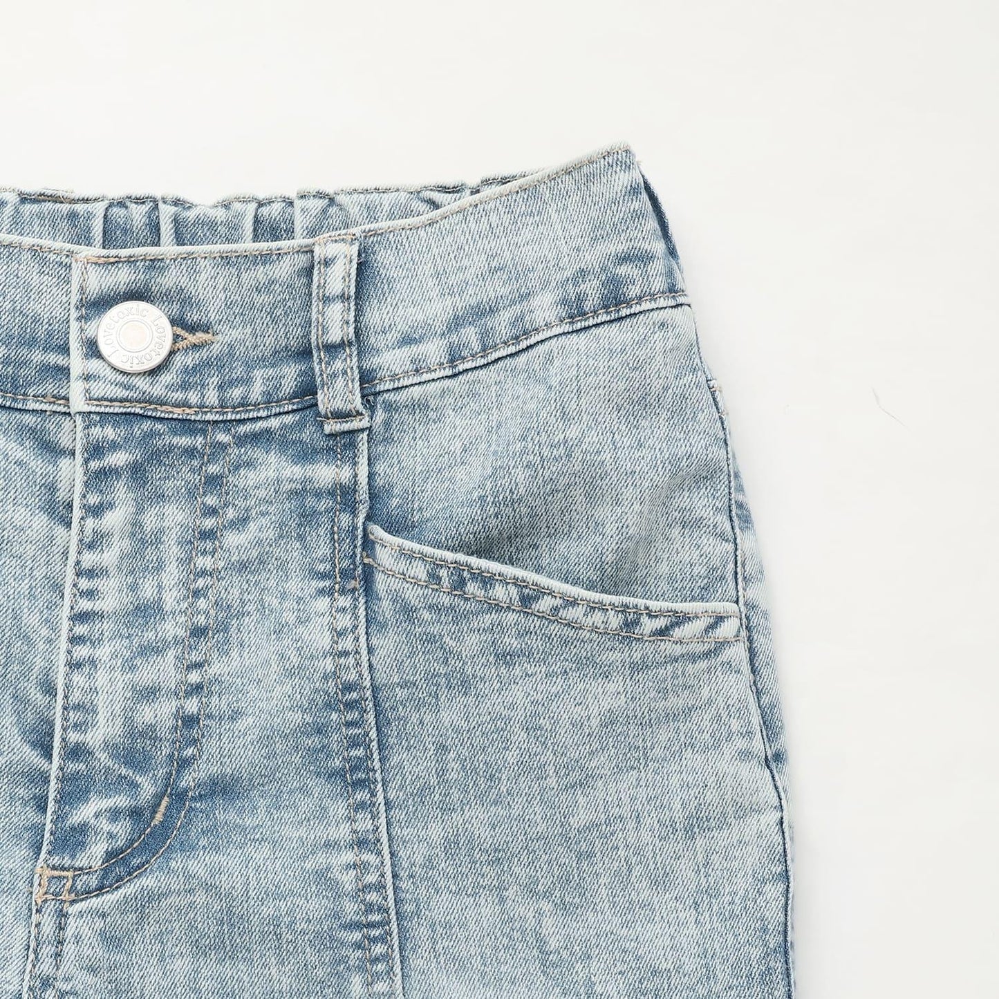 繫帶蝴蝶結喇叭牛仔褲