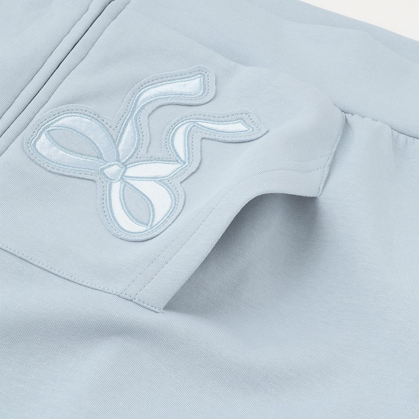 蝴蝶結貼飾雙拉鍊連帽衛衣