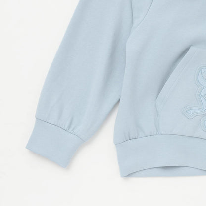 蝴蝶結貼飾雙拉鍊連帽衛衣