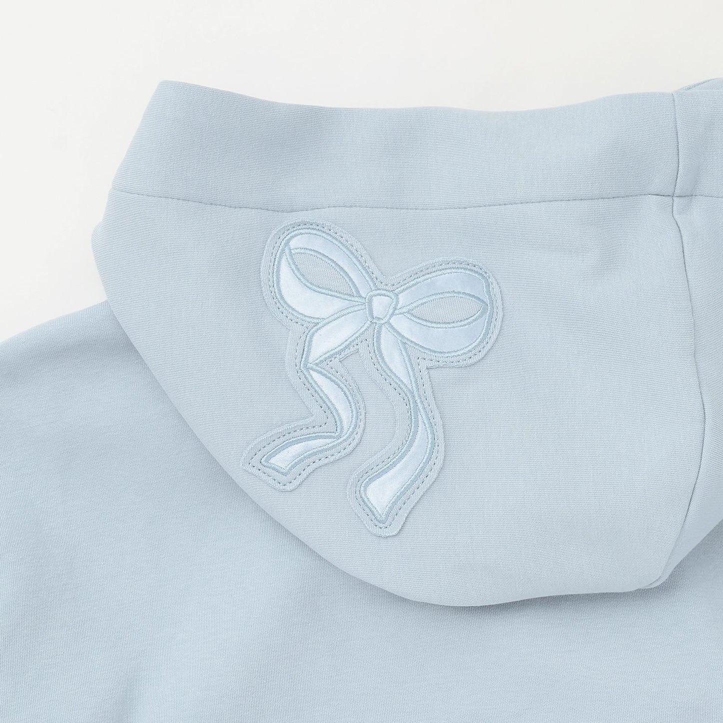 蝴蝶結貼飾雙拉鍊連帽衛衣