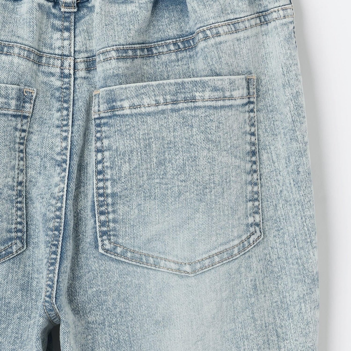 繫帶蝴蝶結喇叭牛仔褲