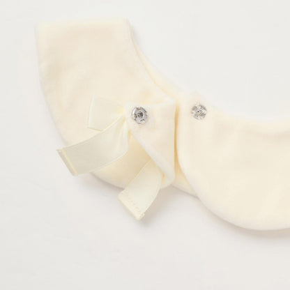 波點蝴蝶結圖案法蘭絨連衣裙【帶披肩】