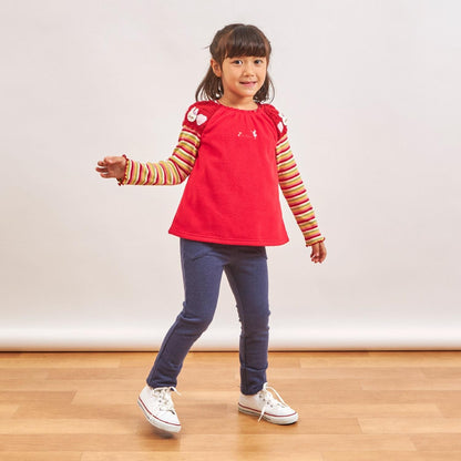 多色條紋羅紋長袖T恤