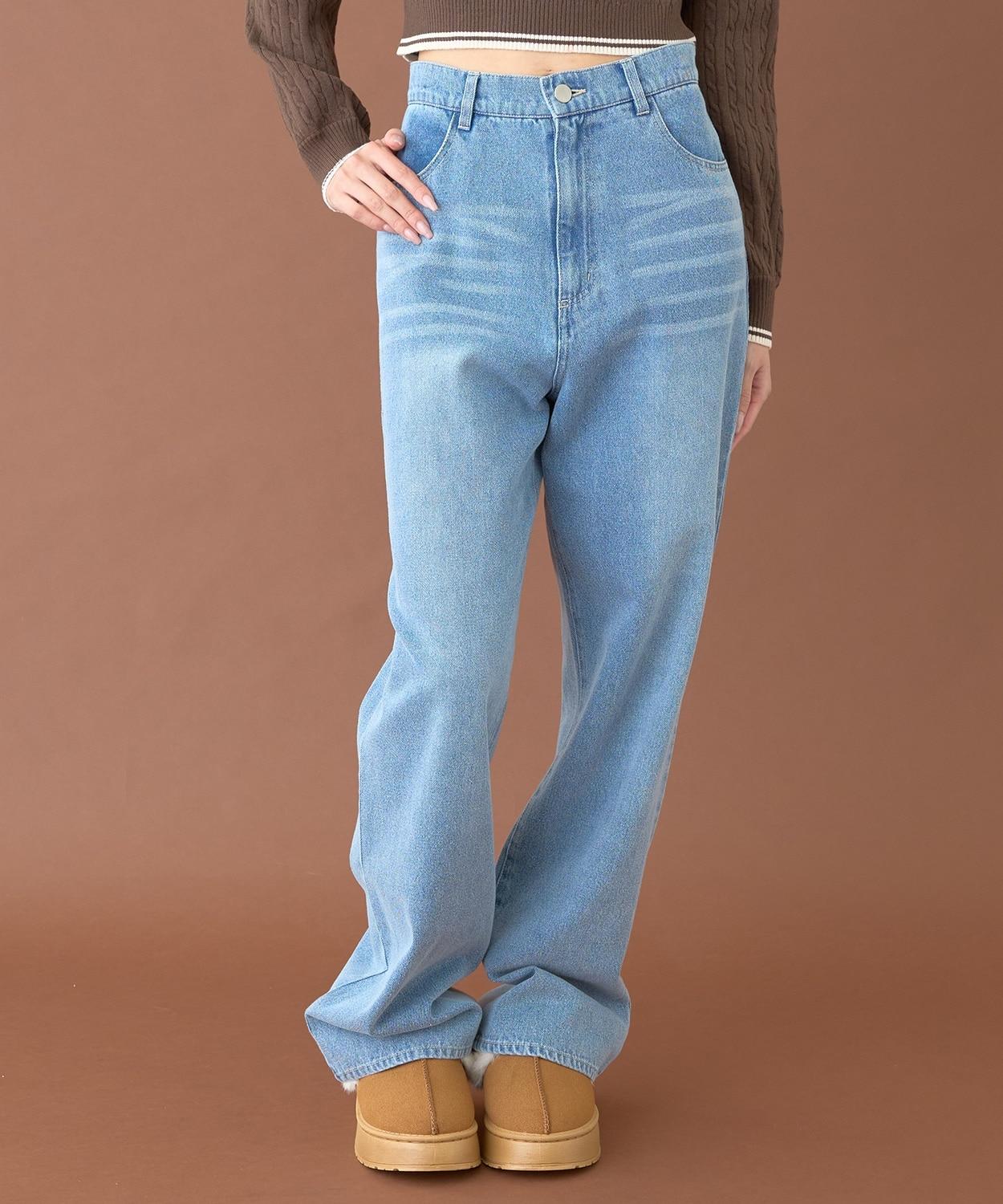 蕾絲口袋牛仔褲【韓國時尚】