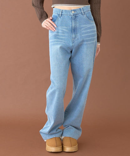 蕾絲口袋牛仔褲【韓國時尚】