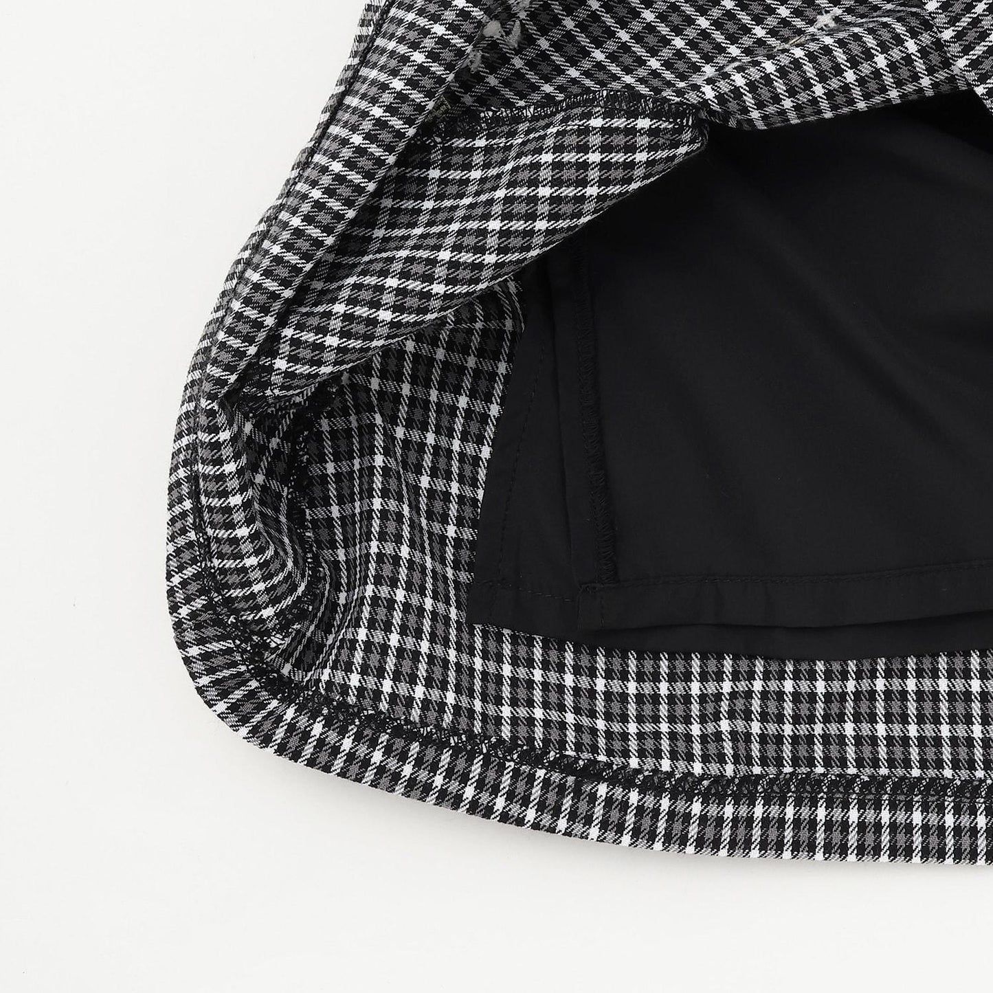 音符刺繡格紋連衣裙