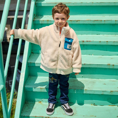 恐龍與重型機械長款直筒褲