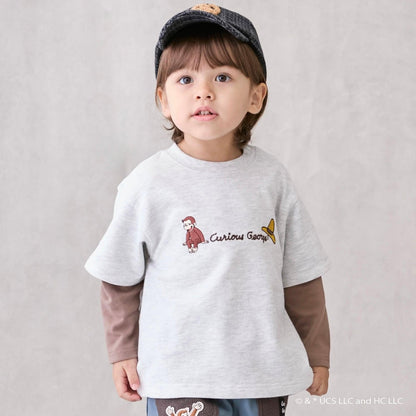 【好奇猴喬治】拼接長袖衛衣