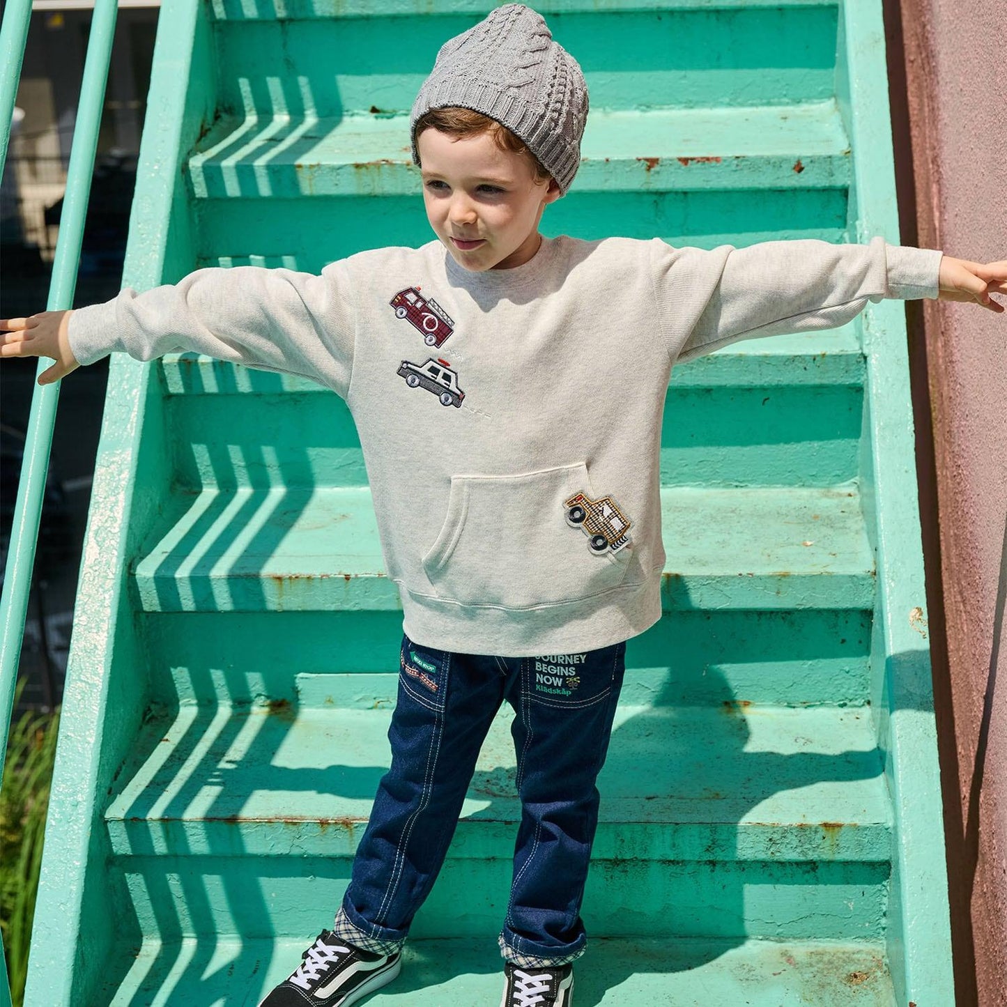 工程車輛貼布繡衛衣