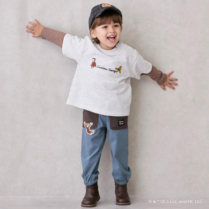 【好奇猴喬治】拼接長袖衛衣