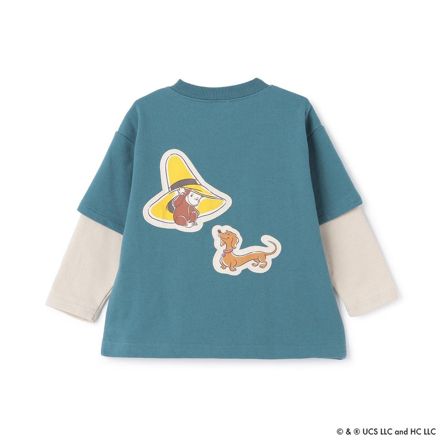 【好奇猴喬治】拼接長袖衛衣